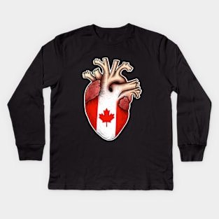 I love Canada,human heart anatomy ,I love my heart Kids Long Sleeve T-Shirt